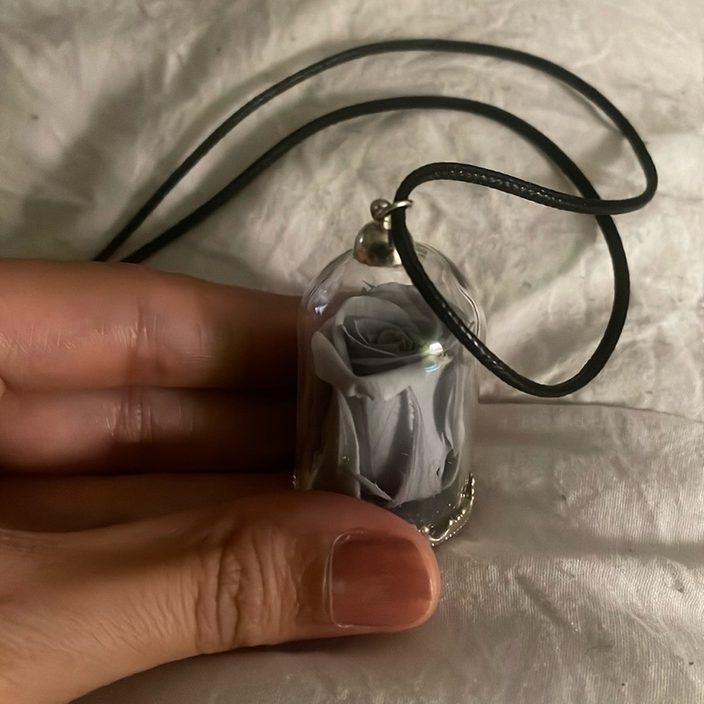 Original preserved rose pendant